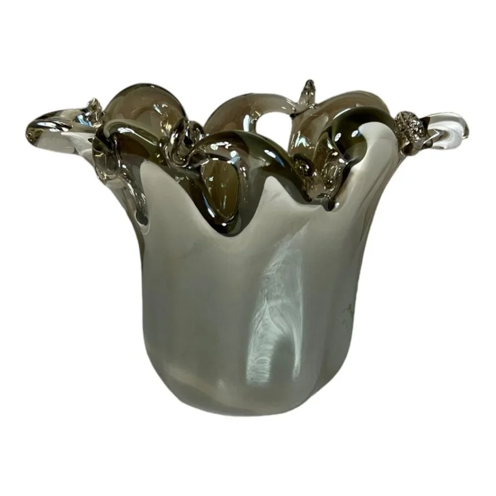 Authentic Murano‎ White Cristal Vase